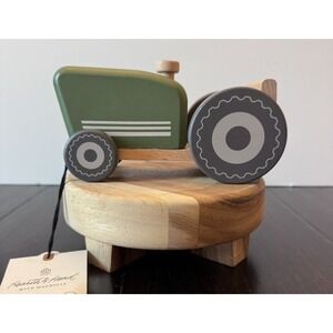 NEW Hearth & Hand by Magnolia Wooden‎ Classic Green Tractor Toy HTF Kids Childs